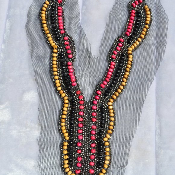 Vintage Trims 6Pcs for $10 Vintage Trims embroidered and beaded Applique tops - Picture 2 of 3